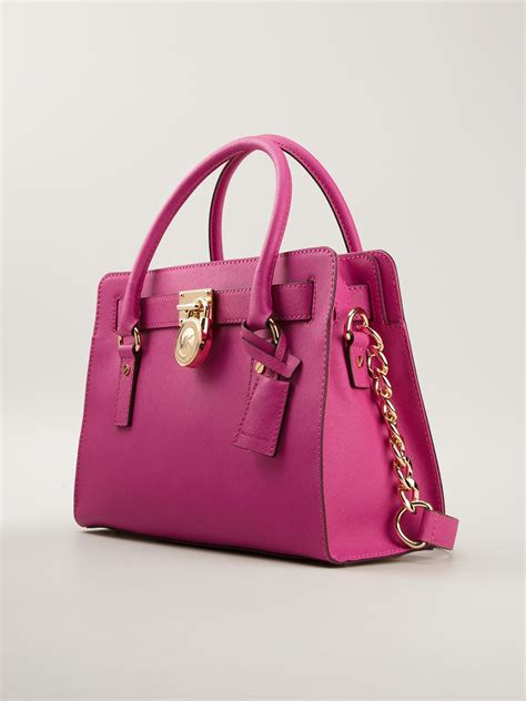 michael kors hamilton satchel medium|pink hamilton mk bag.